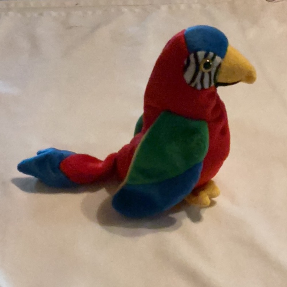 Ty Retired Beanie Baby Jabber Multicolor Parrot Plush - Rare & Collectible - Picture 3 of 10
